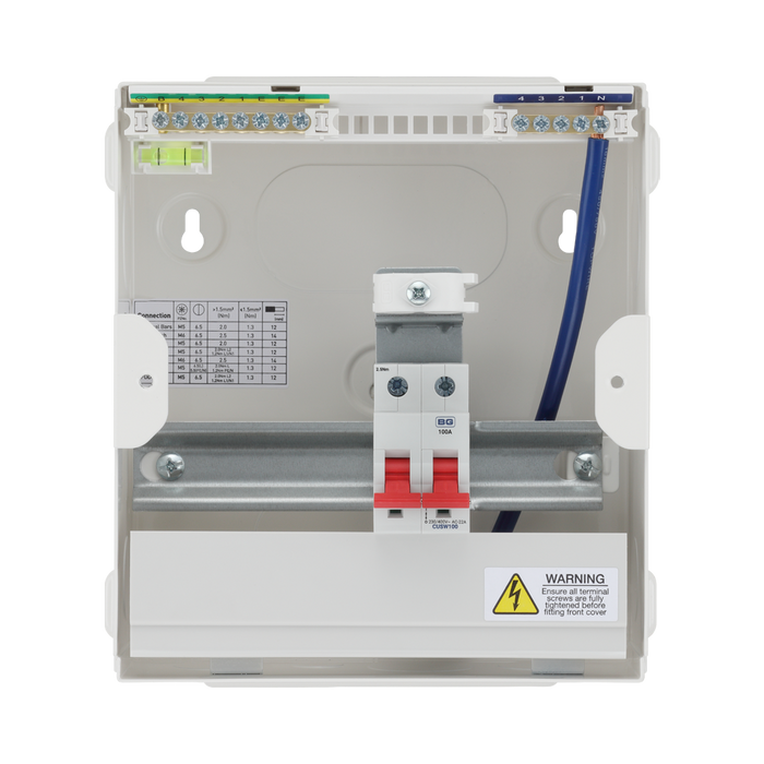 BG Circuit Protection 4 Way 100A Main Switch Consumer Unit CF6M4
