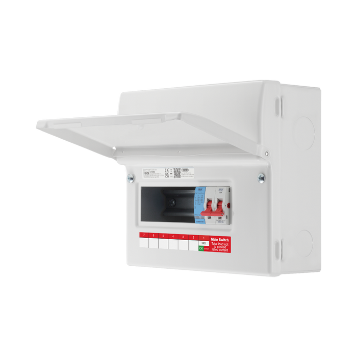 BG Circuit Protection 6 Way 100A Main Switch Consumer Unit with SPD CF9MS6 — product view 3