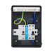 BG Electrical CFO5HP1G 32A heat-pump consumer unit in anthracite grey — internal protective devices and terminals