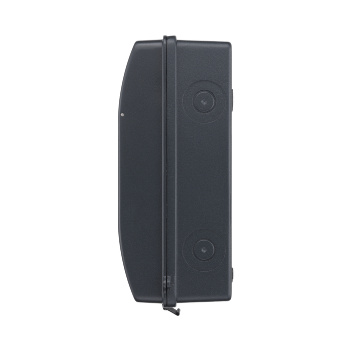 BG Electrical CFO5HP2G 20A heat-pump consumer unit in anthracite grey — right side with cover closed