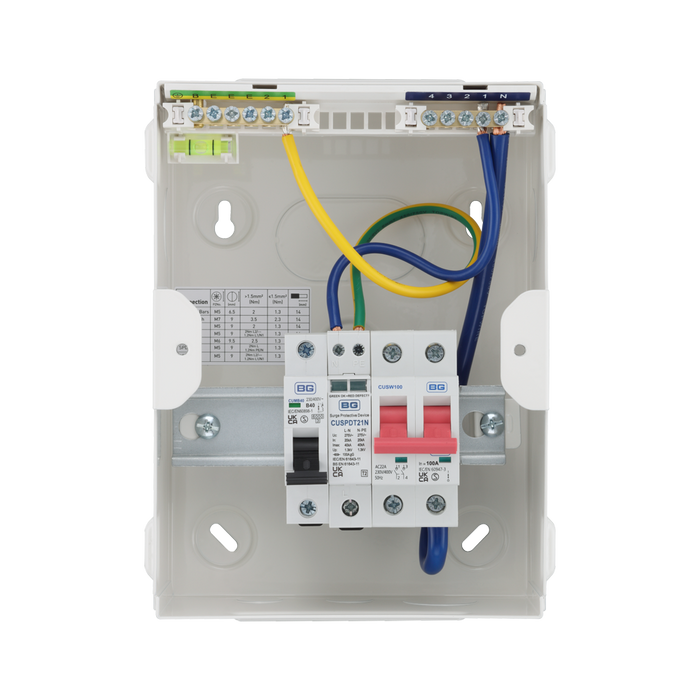 Sync Energy 5 Module Enclosure 100A Main Switch 40A MCB Type 2 SPD + 1 Spare Way CFUEV6