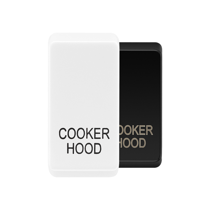 BG Evolve White cooker hood rocker cap colour range with Evolve White at the front