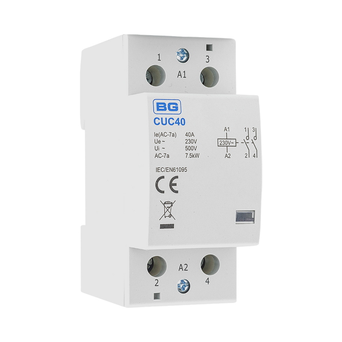 BG Circuit Protection 40A Double Pole Contactor CUC40