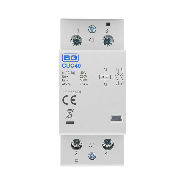 BG Circuit Protection 40A Double Pole Contactor CUC40