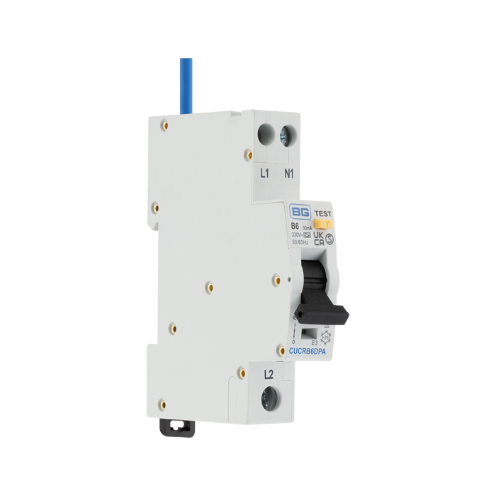 BG Circuit Protection Type A Double Pole B Curve RCBO 6A CUCRB6DPA