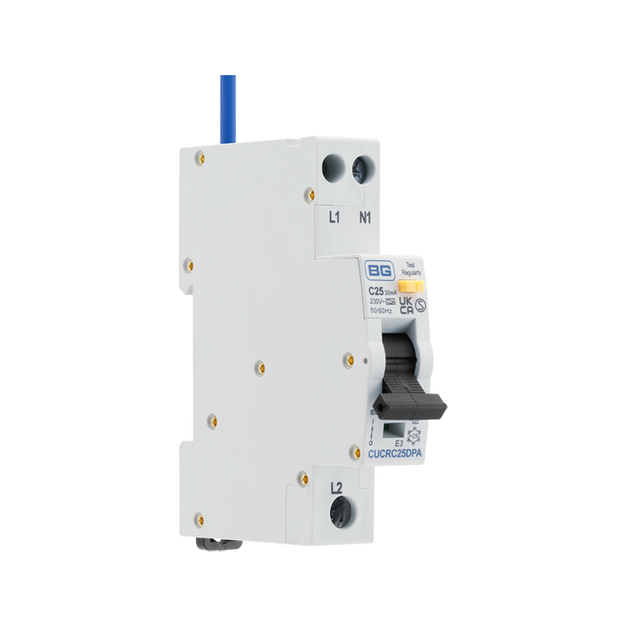 BG Circuit Protection Type A Double Pole C Curve RCBO 25A CUCRC25DPA