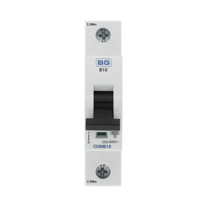 BG Circuit Protection B Curve MCB 10A CUMB10 — product view 2