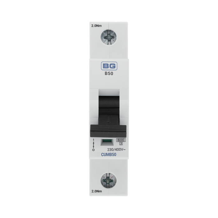 BG Circuit Protection B Curve MCB 50A CUMB50 — product view 2