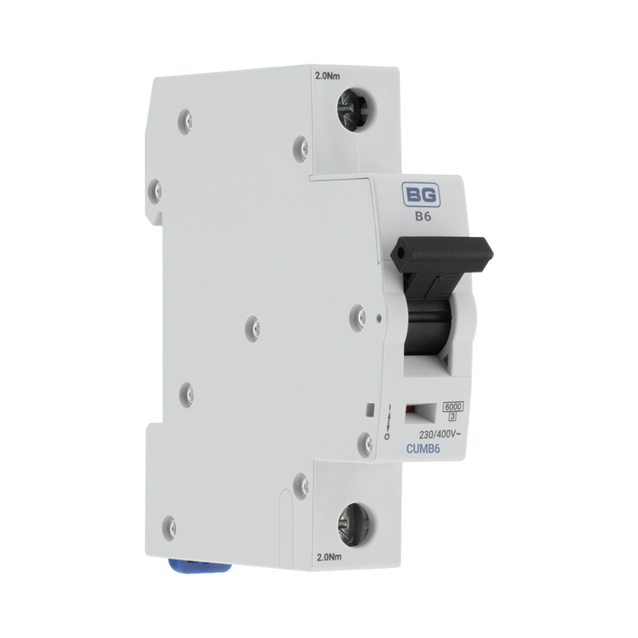 BG Circuit Protection B Curve MCB 6A CUMB6 — product view 1