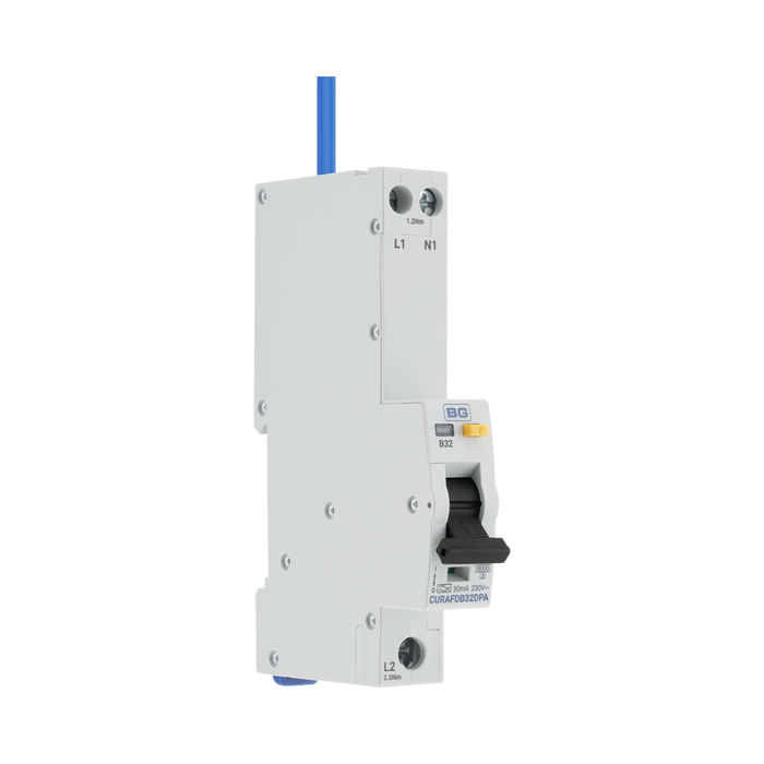 BG Circuit Protection Double Pole AFDD Device 32A B Curve CURAFDB32DPA — product view 4