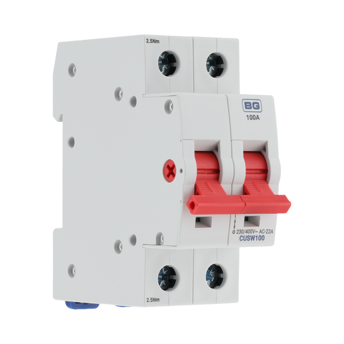 BG Circuit Protection  100A Double Pole Main Switch CUSW100 — product view 7