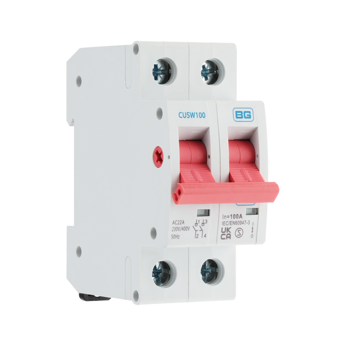 BG Circuit Protection  100A Double Pole Main Switch CUSW100
