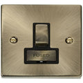 Click Deco Antique Brass 13A Switched Spur VPAB751BK Available from RS Electrical Supplies