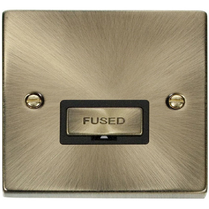 Click Deco Antique Brass 13A Unswitched Spur VPAB750BK Available from RS Electrical Supplies