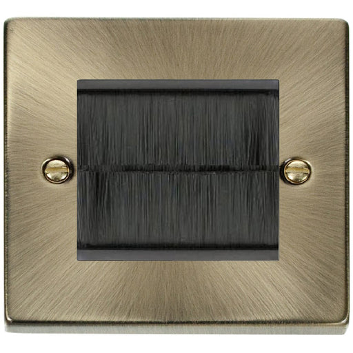 Click Deco Antique Brass 2G Cable Brush Outlet VPABBRUSHBK Available from RS Electrical Supplies