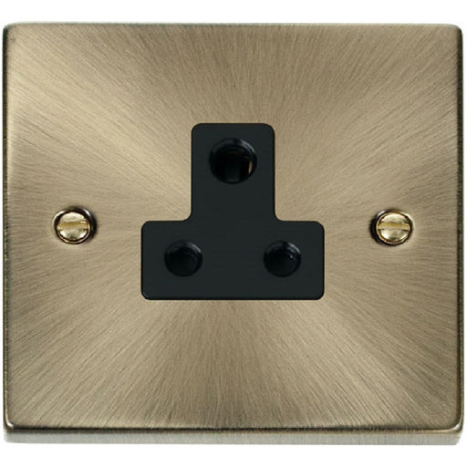 Click Deco Antique Brass 5A Unswitched Socket VPAB038BK Available from RS Electrical Supplies