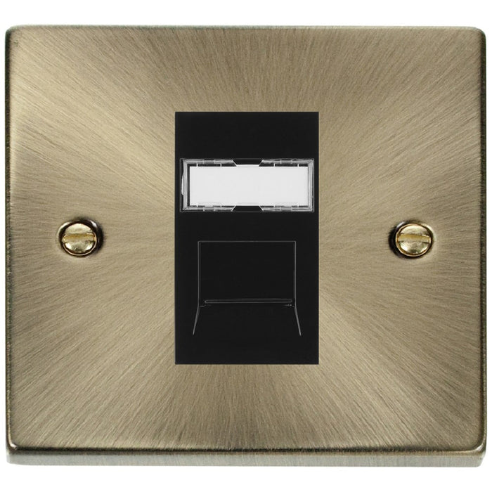 Click Deco Antique Brass Cat6 Data Socket VPABRJ456BK Available from RS Electrical Supplies