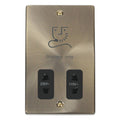Click Deco Antique Brass Shaver Socket VPAB100BK Available from RS Electrical Supplies