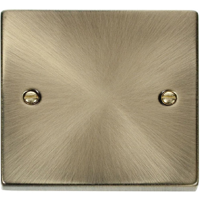Click Deco Antique Brass Single Blank Plate VPAB060 Available from RS Electrical Supplies