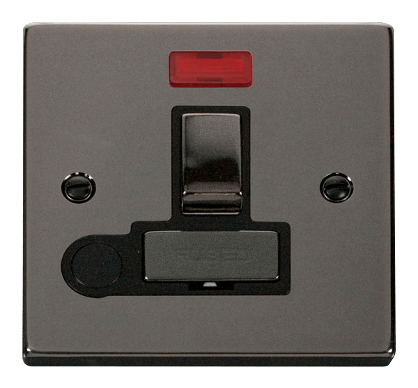 Click Deco Black Nickel 13A Switched Spur with Flex and Neon VPBN552BK