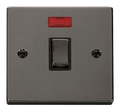Click Deco Black Nickel 20A Double Pole Switch with Neon VPBN723BK