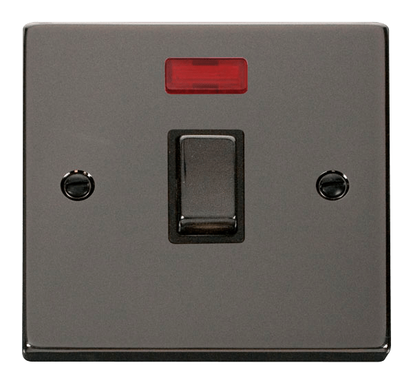 Click Deco Black Nickel 20A Double Pole Switch with Neon VPBN723BK