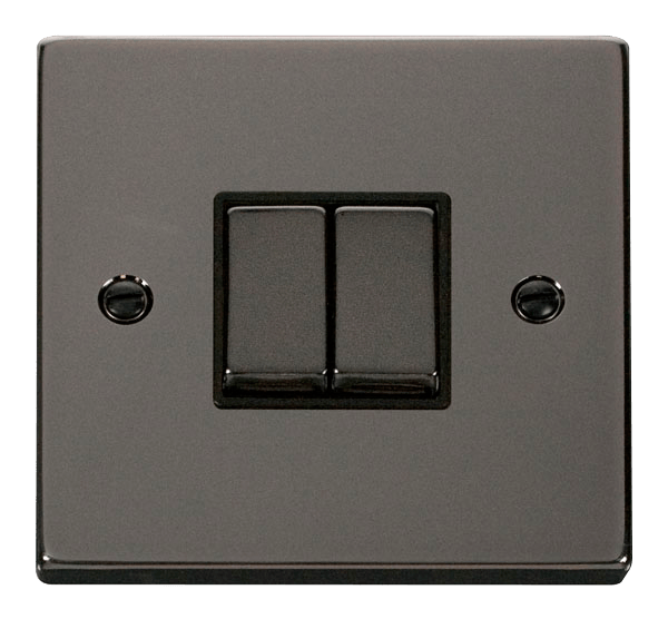 Click Deco Black Nickel 2G Light Switch VPBN412BK