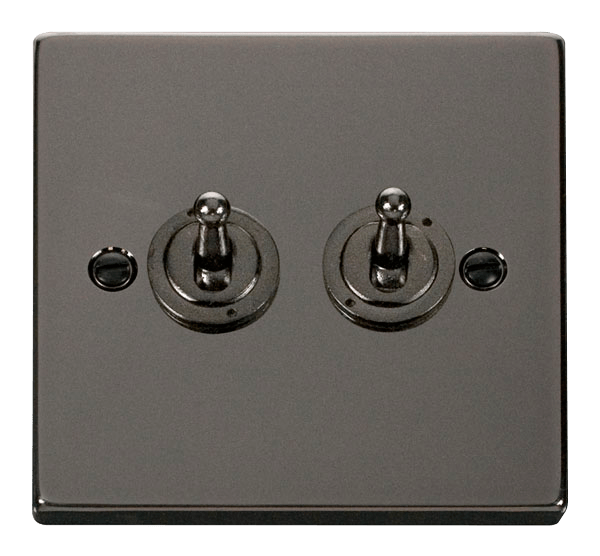 Click Deco Black Nickel 2G Toggle Switch VPBN422