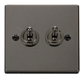 Click Deco Black Nickel 2W & Int Toggle Switch VPBN4225