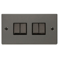 Click Deco Black Nickel 4G Light Switch VPBN414BK