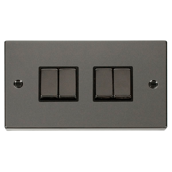 Click Deco Black Nickel 4G Light Switch VPBN414BK