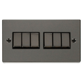 Click Deco Black Nickel 6G Light Switch VPBN416BK