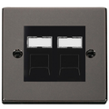 Click Deco Black Nickel Double Cat5e Data Socket VPBNRJ452BK