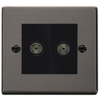 Click Deco Black Nickel Double Isolated TV Socket VPBN159MBK