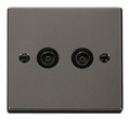 Click Deco Black Nickel Double TV Socket VPBN066BK
