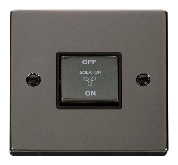 Click Deco Black Nickel 10A Fan Isolator Switch VPBN520BK