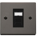 Click Deco Black Nickel RJ11 Socket VPBN115MBK