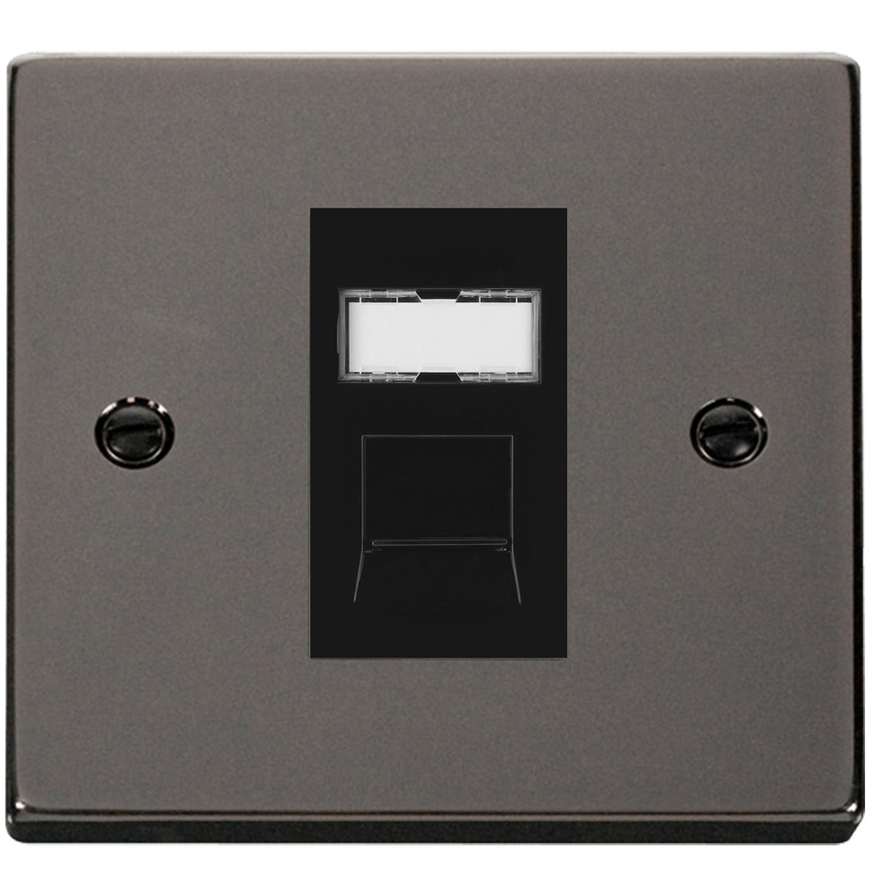 Click Deco Black Nickel RJ11 Socket VPBN115MBK | RS Electrical Supplies