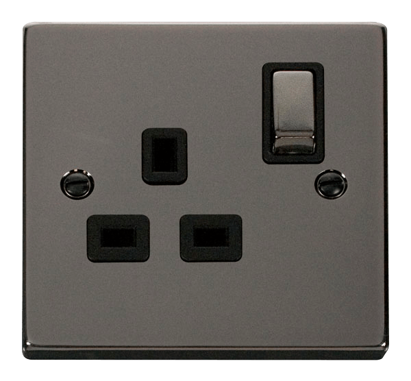 Click Deco Black Nickel 13A Single Socket VPBN535BK