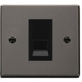 Click Deco Black Nickel Slave Telephone Socket VPBN125MBK