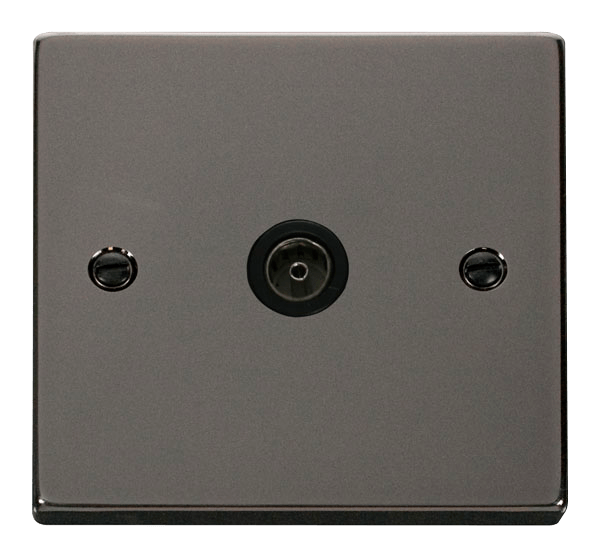 Click Deco Black Nickel TV Socket VPBN065BK