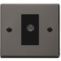Click Deco Black Nickel TV Socket VPBN065MBK