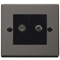 Click Deco Black Nickel TV and Satellite Socket VPBN170MBK