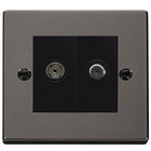 Click Deco Black Nickel TV and Satellite Socket VPBN170MBK
