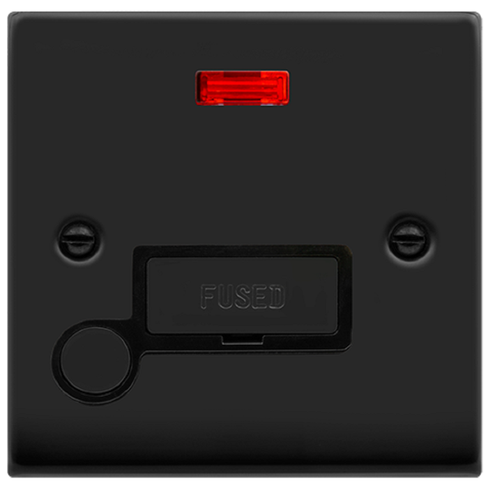Click Deco Matt Black 13A Fused Connection Unit with Neon and Flex VPMB553BK