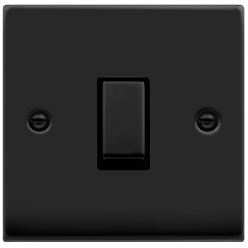Click Deco Matt Black 1G Light Switch VPMB411BK