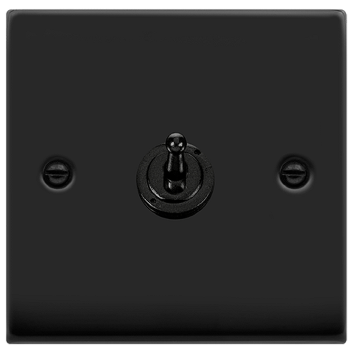 Click Deco Matt Black 1G Toggle Switch VPMB421
