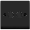 Click Deco Matt Black 2G LED Dimmer Switch VPMB162