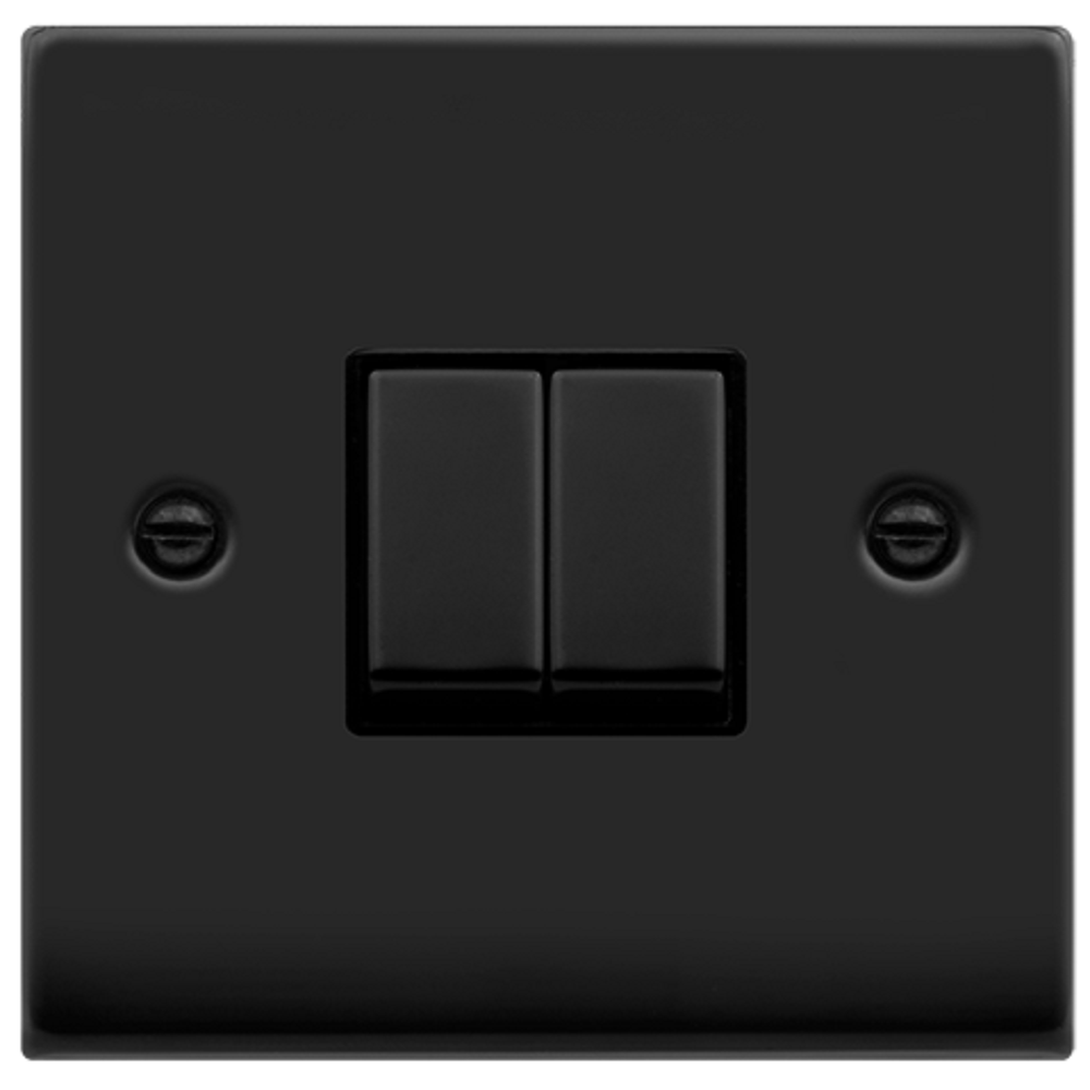 Click Deco Matt Black 2G Light Switch VPMB412BK | RS Electrical