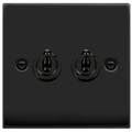 Click Deco Matt Black 2G Toggle Switch VPMB422